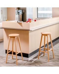 2 Pieces Bamboo Bar Stools Set with Footrest