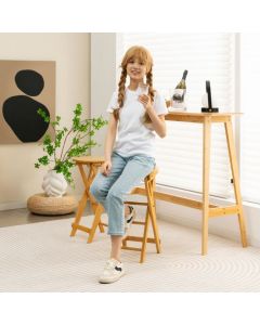 Bamboo Folding Bar Stool Set of 2