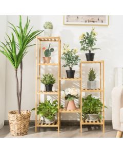 Bamboo 9-tier Plant Shelf for Indoor and Outdoor Plants
