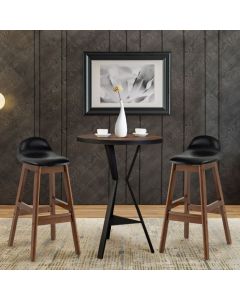 Bar Stool Set of 2 with Padded Seat and Back Cushion