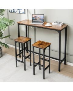 30 x 30 x 71cm Bar Stools Set of 2 with Footrest and Adjustable Pads