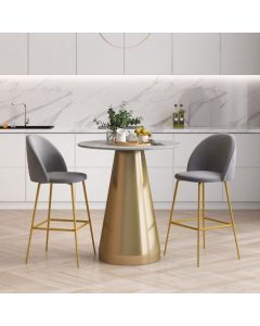 Bar Stools Set of 2 with Curved Backs and Padded Seats