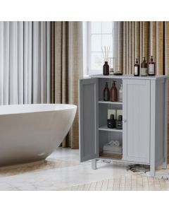 2-Door Freestanding Bathroom Floor Cabinet with Adjustable Shelves