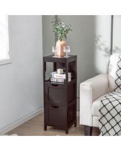 Bathroom Storage Cabinet with 2 Removable Drawers and Open Shelf