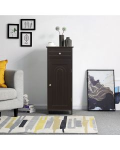 Freestanding Bathroom Storage Cabinet with Door Drawer and Adjustable Shelves