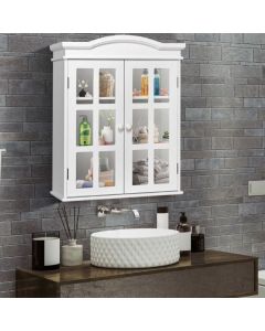 3 Tiers Wall-mounted Bathroom Storage Organizer with Double Door