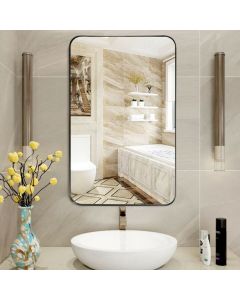 Large Rectangular Wall Mirror with Metal Frame