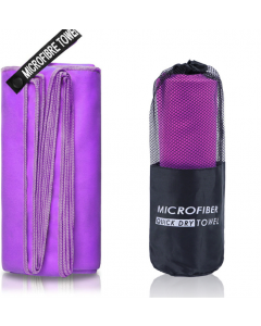 Compact Fast Drying Microfibre Beach Towel for Travel Camping Swimming 80*180cm - Purple