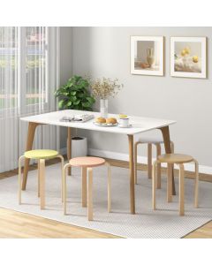 Bentwood Stacking Round Stools Set of 4 with Non-slip Foot Pads