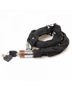 Classic Black Bicycle Chain Lock With Keys Bike Lock Chain