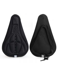 Cycling Bicycle Bike Silicone Saddle 3D Seat Cover Cushion Soft Pad - Black
