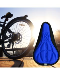 Cycling Bicycle Bike Silicone Saddle 3D Seat Cover Cushion Soft Pad - Blue