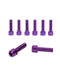 6 pcs/Set Bicycle Stem Bolts M5 x 18mm Stainless Steel Bolt Part for MTB - Purple