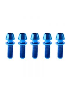 6 pcs/Set Bicycle Stem Bolts M5 x 18mm Stainless Steel Bolt Part for MTB - Blue