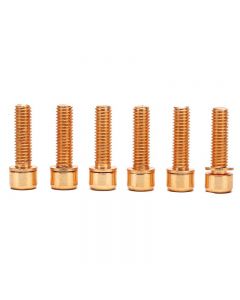 6 pcs/Set Bicycle Stem Bolts M5 x 18mm Stainless Steel Bolt Part for MTB - Gold