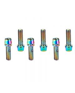 6 pcs/Set Bicycle Stem Bolts M5 x 18mm Stainless Steel Bolt Part for MTB - Multicolor