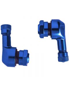 2 Pcs 90 Degrees Aluminum Alloy Valve Stems for CNC Motorcycle - Blue