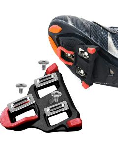 Bike Cleats Compatible with Look Delta and Shimano Pedals 6 Degree Float - Black + Red