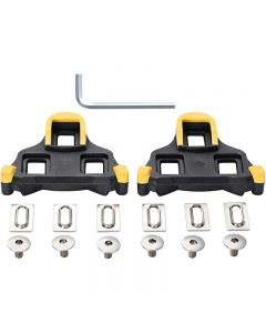 Bike Cleats Compatible with Look Delta and Shimano Pedals 6 Degree Float - Black + Yellow