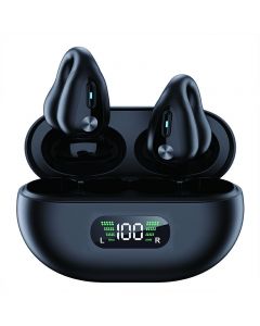 YYK-Q80 TWS Bluetooth 5.3 Wireless Headphones Painless Ear Hook Earphones - Black