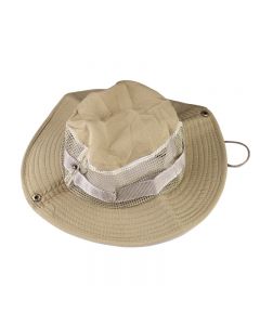 Breathable Sun Hat Bucket Cargo Safari Bush Boonie Summer Fishing Hat for Outdoor Camping - Khaki