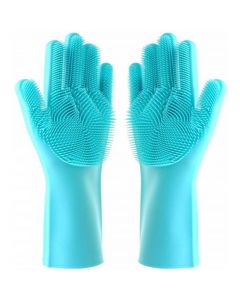 Reusable Silicone Brush Glove Soft Brush Washing Up Cleaning Glove Brush 32cm Heat Resistant