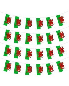Wales 30 Flags Dragon 12M Bunting Banner Flags