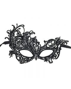 Buterfly Lace Mardi Gras Masquerade Costume Mask Mysterious Angel Bronzing Lace - Black