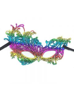 Buterfly Lace Mardi Gras Masquerade Costume Mask Mysterious Angel Bronzing Lace - Colourful