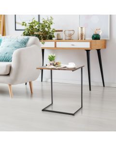 C-shaped Sofa Side Table with Metal Frame for Coffee Laptop Tablet