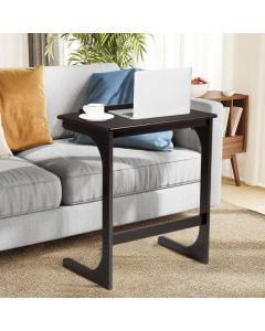C-Shaped Bamboo Side Table with 7 Adjustable Angles