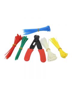 Cable Tie Set DIY Tool Kit Nylon Self-locking Cable Zip Ties with Cutter
