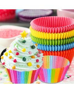 100 pcs Rainbow Cupcake Paper Cupcake Box