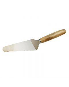 Cake Server 33cm With Wooden Handle Cake Slicer Metal Serrated Edge