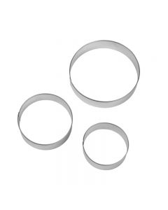 Stainless Steel 3pcs Cake Ring with Polished Surface Bottom Tower Pie Cake Mould