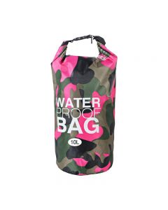 10L Camouflage PVC Waterproof Dry Bag Pouch Backpack Organizer for Outdoor Sports - Rose Red