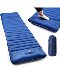 High Qaulity Thicken Inflating Camping Sleeping Mat with Pillow Ultralight Camping Mattress for Camping - Blue