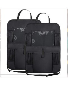 2X Car Back Seat Organiser iPad Tablet Holder Storage Kick Mats Kids Toys Bag - 6 Pockets