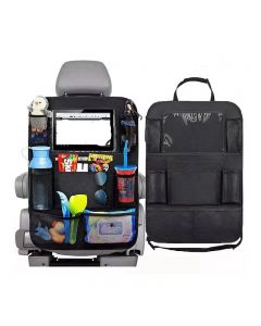 2X Car Back Seat Organiser iPad Tablet Holder Storage Kick Mats Kids Toys Bag - 10 Pockets
