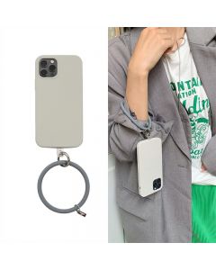 Silicone Bracelet and Pendant for Mobile Phone Shell Car Keychain Key Ring - Grey