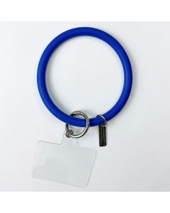 Silicone Bracelet and Pendant for Mobile Phone Shell Car Keychain Key Ring - Blue