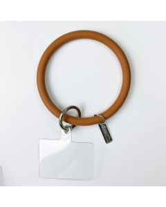 Silicone Bracelet and Pendant for Mobile Phone Shell Car Keychain Key Ring - Caramel