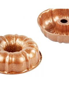 Pumpkin Cake Mold Baking Cake Fluted Round Mould Premium Cake Baking Mold Pumpkin-Shaped - Gold 24cm