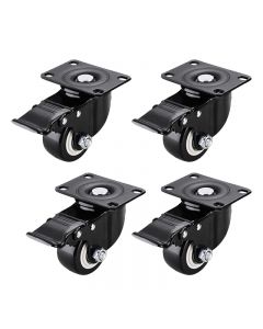 Heavy Duty Swivel Castor Wheels Trolley 50mm Furniture Casters 2 inch - 4pcs Castor Wheels with Brakes