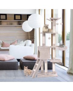 140cm Cat Tree Climbing Tower with Scratching Sisal Posts