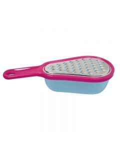 Stainless Steel Mini Cheese Nutmeg Ginger Veg Grater With Clear Storage Tub Container - Random Colour