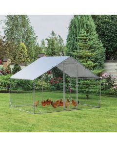 Large Spire-Shaped Chicken Run Coop with Waterproof and Sun-Protective Cover