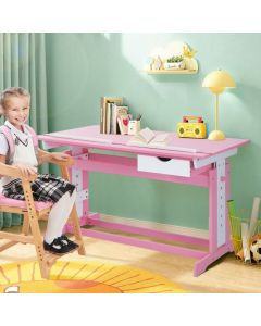 Children's Height Adjustable Tilting Drawing Table with Storage