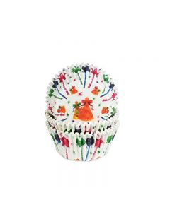 100 pcs Christmas Mini Cupcake Liners Colorful Paper Ideal for Holidays and Parties - Bell