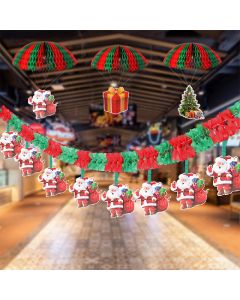 Christmas Banner Bunting Garland Hanging Flag for XMAS Home Party Tree Decor - Santa Claus
